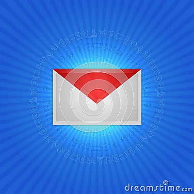 Icon message envelope Vector Illustration