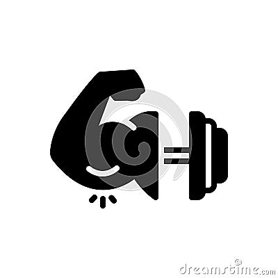 Black solid icon for Might, strength and vigor Vector Illustration