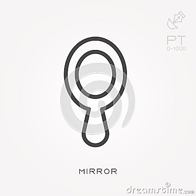Icon mirror. With the ability to change the line thickness. Vector Illustration