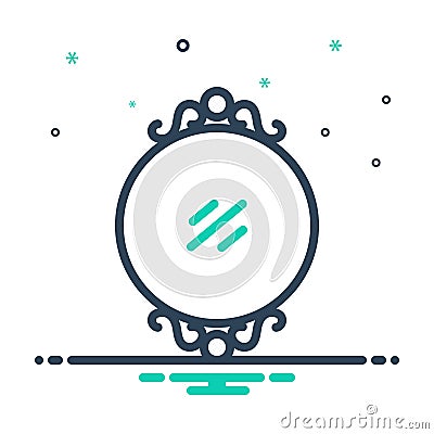 Mix icon for Mirror, looking and glass Vector Illustration