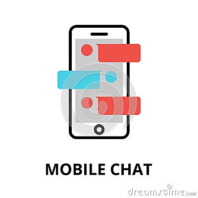 Icon of mobile chat concept, vector illustration Vector Illustration