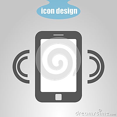 Icon Mobile Phone Caller on a gray background. Vector illustration Cartoon Illustration