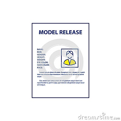 Icon of model release document Vector Illustration
