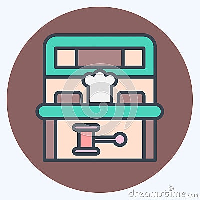Icon Mole Game. related to Amusement Park symbol. color mate style. simple design editable. simple illustration Cartoon Illustration