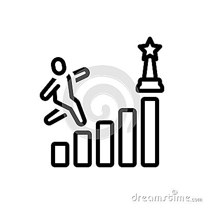 Black line icon for Motivation, mainspring and success Vector Illustration
