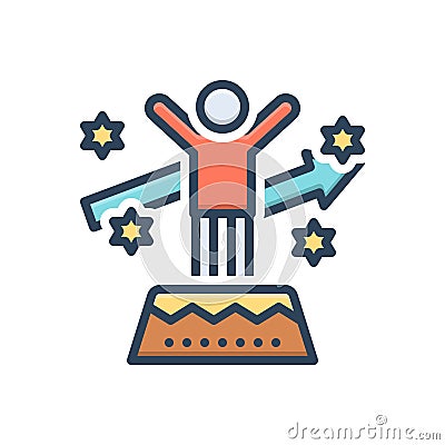 Color illustration icon for Motivation, motive and incentive Vector Illustration