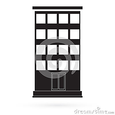 Icon multifamily home. Raster. Stock Photo