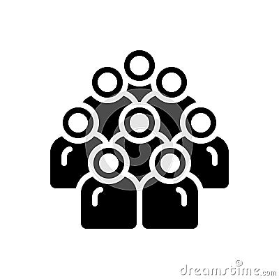 Black solid icon for Multitude, crowd and mob Vector Illustration