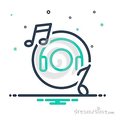 mix icon for Music, entertainment and listen Stock Photo
