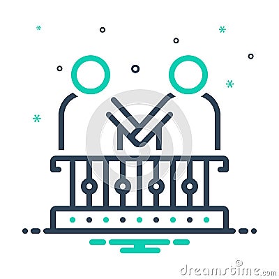 Mix icon for Neighbor, vicinal and neighbour Vector Illustration