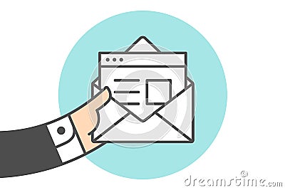 Icon of new open mail envelope Vector Illustration