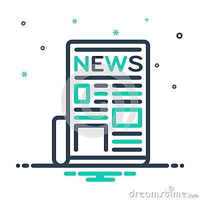 Mix icon for Newspaper, tabloid and periodical Vector Illustration