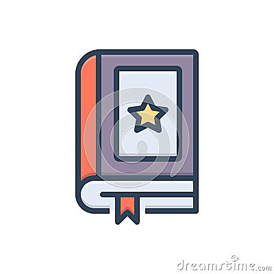 Color illustration icon for Novels, fiction and story Vector Illustration