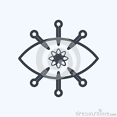 Icon Observation. suitable for data analytics symbol. line style. simple design editable. design template vector. simple symbol Cartoon Illustration