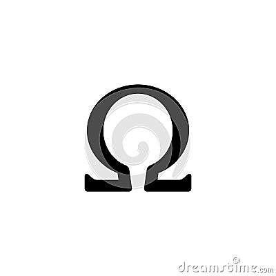 Icon. Omega symbol symbol sign Vector Illustration