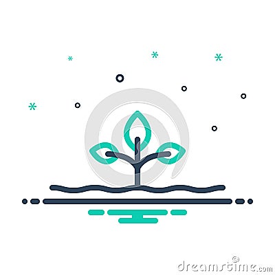 Mix icon for Origins, root and grow Stock Photo