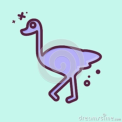 Icon Ostrich. related to Domestic Animals symbol. simple design editable. simple illustration Cartoon Illustration