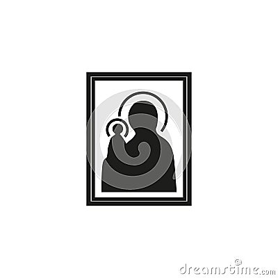 Icon of Our Lady of Orthodoxy Catholicism Cartoon Illustration