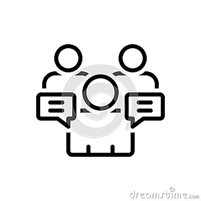 Black line icon for Ours Counsel, adviser and consultant Vector Illustration