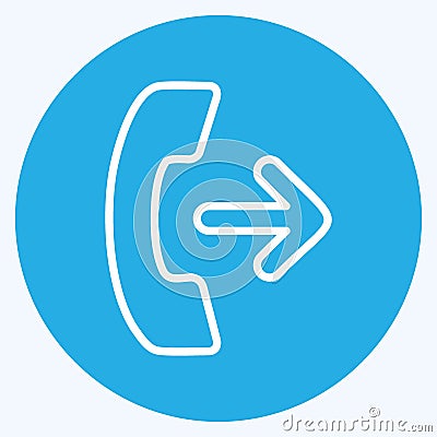 Icon Outgoing Call. suitable for Education symbol. blue eyes style. simple design editable. design template vector. simple symbol Cartoon Illustration