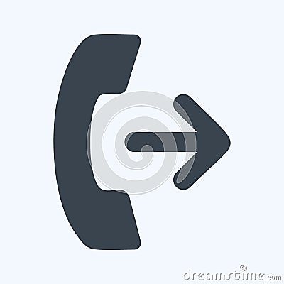 Icon Outgoing Call. suitable for Education symbol. glyph style. simple design editable. design template vector. simple symbol Cartoon Illustration