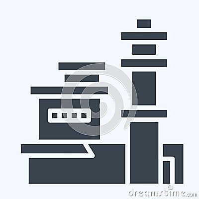 Icon Pacific Harbor Aviation Museum. related to Hawaii symbol. glyph style. simple design editable. vector Stock Photo