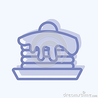 Icon Pancake. suitable for Bakery symbol. two tone style. simple design editable. design template vector. simple illustration Cartoon Illustration