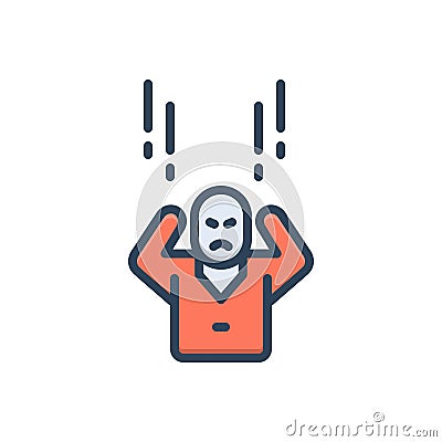 Color illustration icon for Panic, anxiety and nervousness Vector Illustration