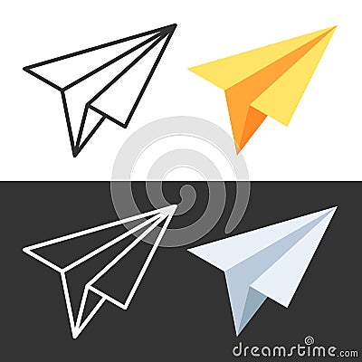 Icon paper airplane Vector Illustration