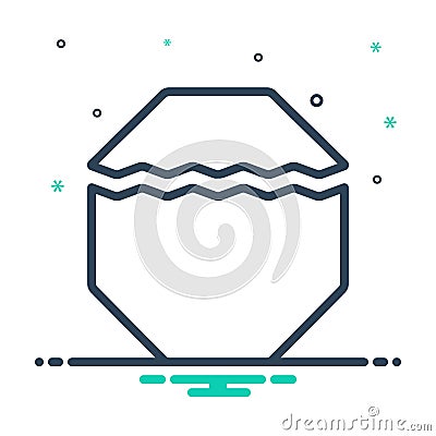 Mix icon for Part, portion and piece Vector Illustration