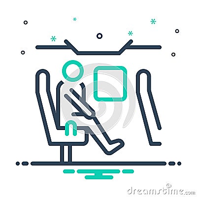 Mix icon for Passenger, wayfaring and peregrination Vector Illustration