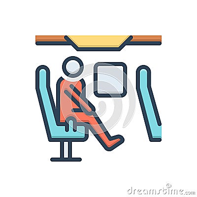 Color illustration icon for Passenger, wayfaring and trek Cartoon Illustration