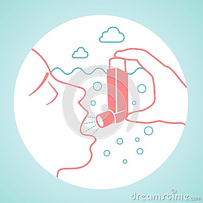 Icon of a patient bronchial asthma Stock Photo