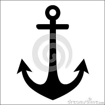 icon pattern black anchor on a white background. vector illustration Vector Illustration
