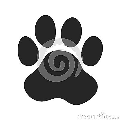 Icon of Paw print. Animal track simbol Vector Illustration