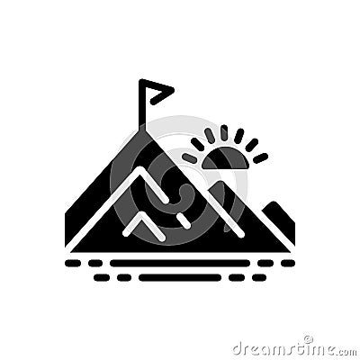 Black solid icon for Peak, pinnacle and vertex Vector Illustration