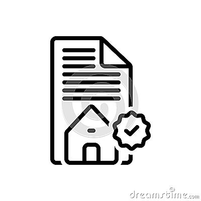 Black line icon for Permit, allow and authorize Vector Illustration