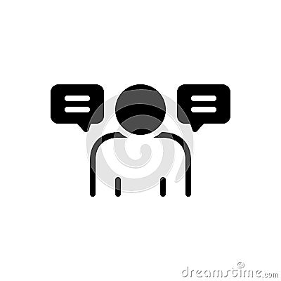 Black solid icon for Personally, privately and individually Vector Illustration