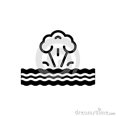 Black solid icon for Phenomenon, incidence and cyclone Vector Illustration