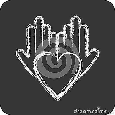 Icon Philanthropist. related to Volunteering symbol. chalk style. Help and support. friendship Stock Photo