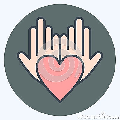Icon Philanthropist. related to Volunteering symbol. color mate style. Help and support. friendship Stock Photo