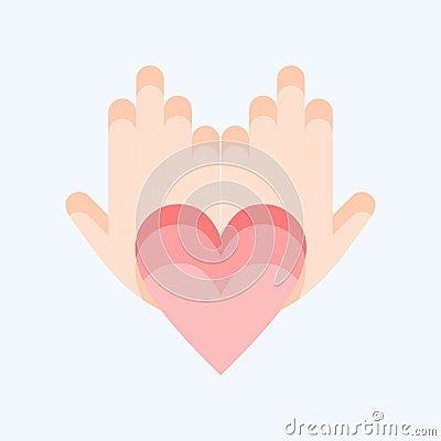 Icon Philanthropist. related to Volunteering symbol. flat style. Help and support. friendship Stock Photo