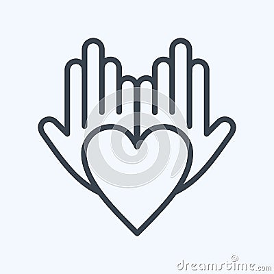 Icon Philanthropist. related to Volunteering symbol. line style. Help and support. friendship Stock Photo