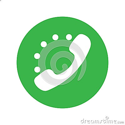 Phone handset icon with communications Cartoon Illustration