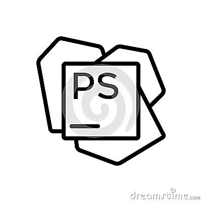 Black line icon for Phpstorm, software and fram Vector Illustration