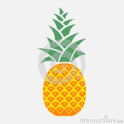 Icon pineapple, symbol of hospitality, flat design Stock Photo