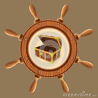 Icon pirate chest Vector Illustration