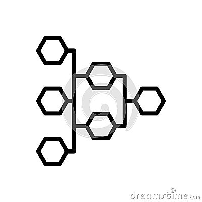 Black line icon for Planing, strategies and collaboration Vector Illustration