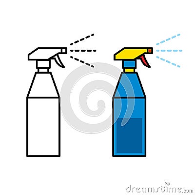 Icon of plastic spray bottle Vector Illustration