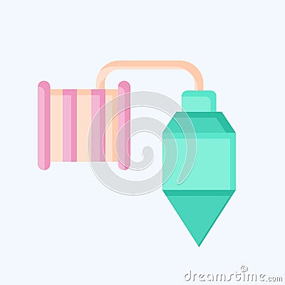 Icon Plumb. related to Carpentry symbol. flat style. simple design editable. simple illustration Cartoon Illustration